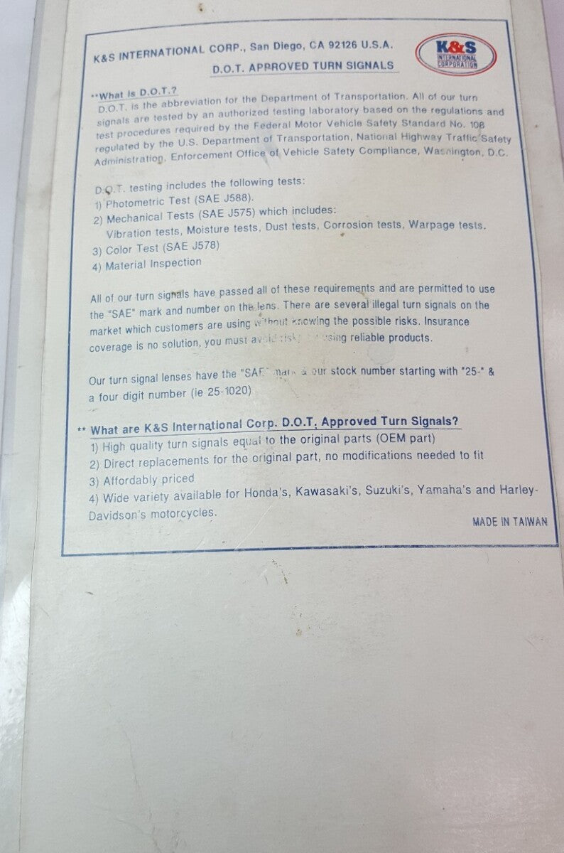 NEW K&S 2H7-83310-70 FRT FLSHR LITE ASY YAMAHA XJ-750J, XS-1100E 1978-1981