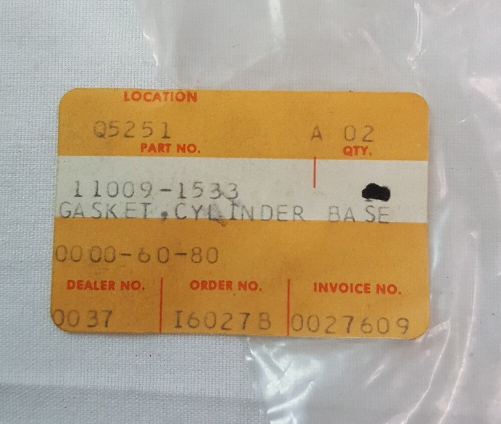 NEW GENUINE KAWASAKI 11009-1533 (QTY 2) GASKET CYLINDER BASE Big Wheel KX80