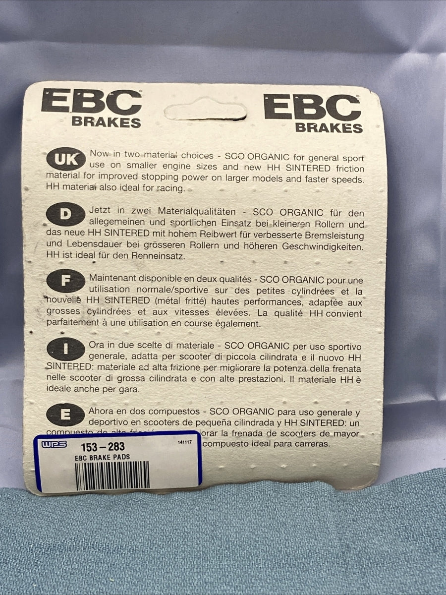 NEW Lot of 2 EBC Brakes Organic SCO Series SFA283 / 153-283