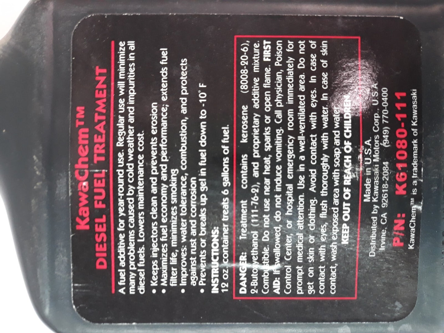 NEW KAWASAKI KawaChem All Season Diesel Fuel Treatment 12oz