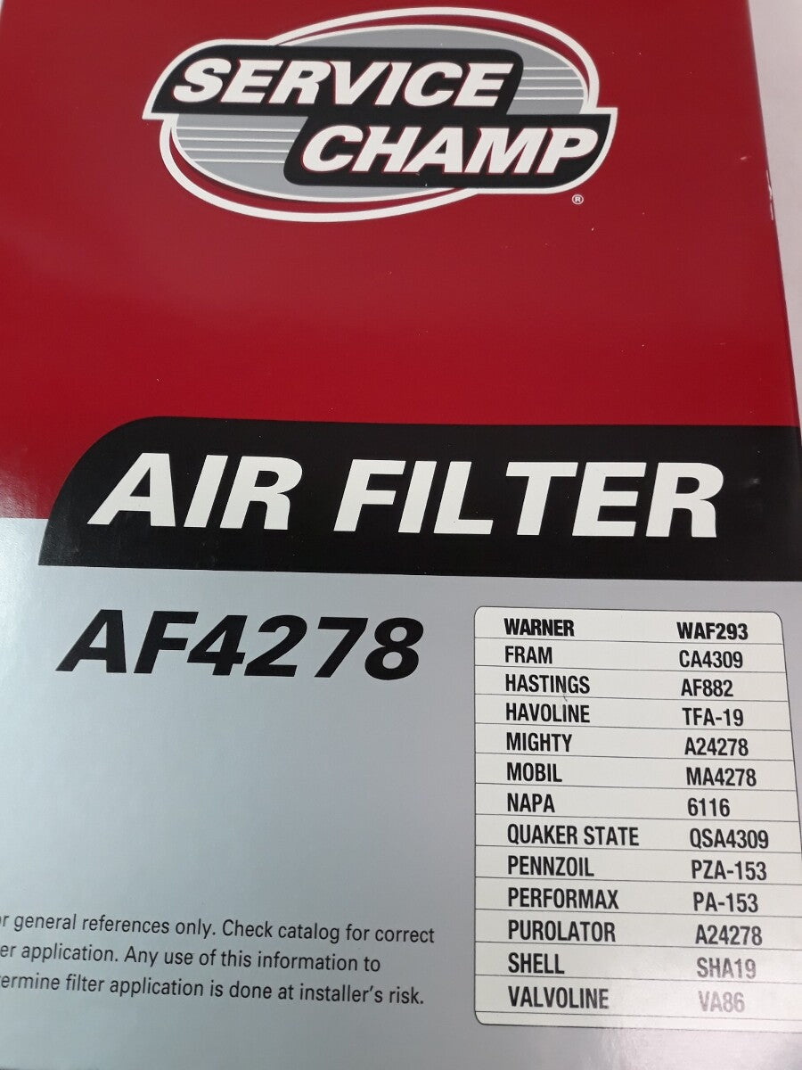 NEW SERVICE CHAMP Air Filter AF4278/ WAF293/ CA4309