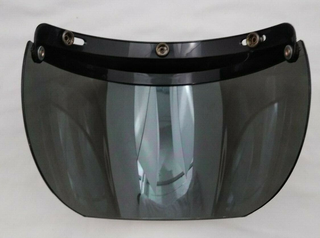 New ECHO 3 Snap Half Helmet Face Shield Visor / Hard Coated Mirrored Smoke