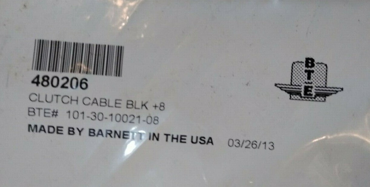 NEW Barnett Clutch Cable / Black +8 inches / 101-30-0021-08 / 480206