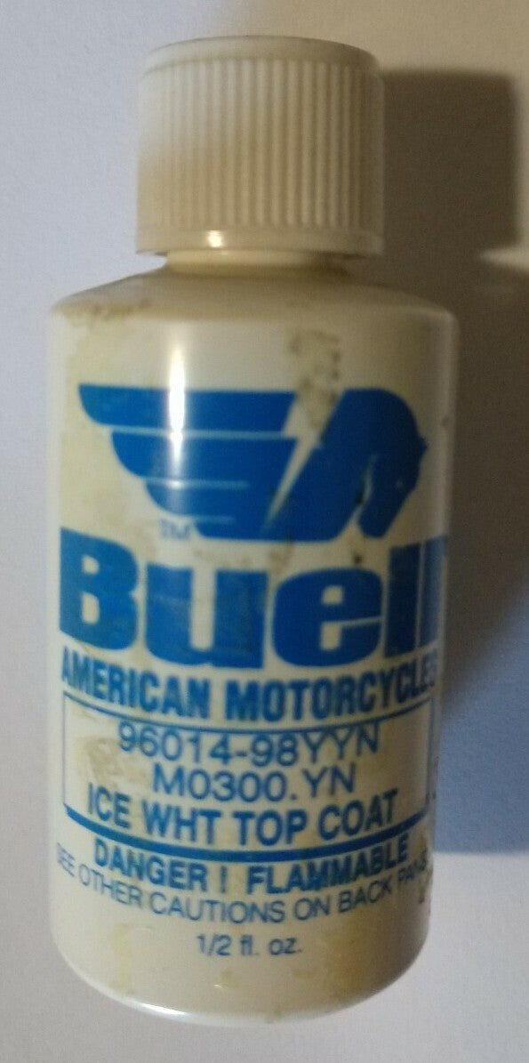 NEW Buell Motorcycles Touch Up Paint 1/2 fl oz. / 96014-98YYN Ice White Top Coat