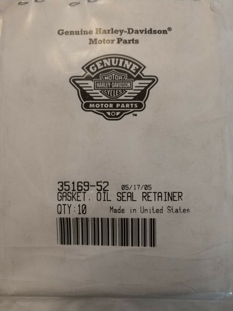 Lot of 7 NEW Genuine Harley Davidson Gasket, Oil Seal Retainer / 35169-52