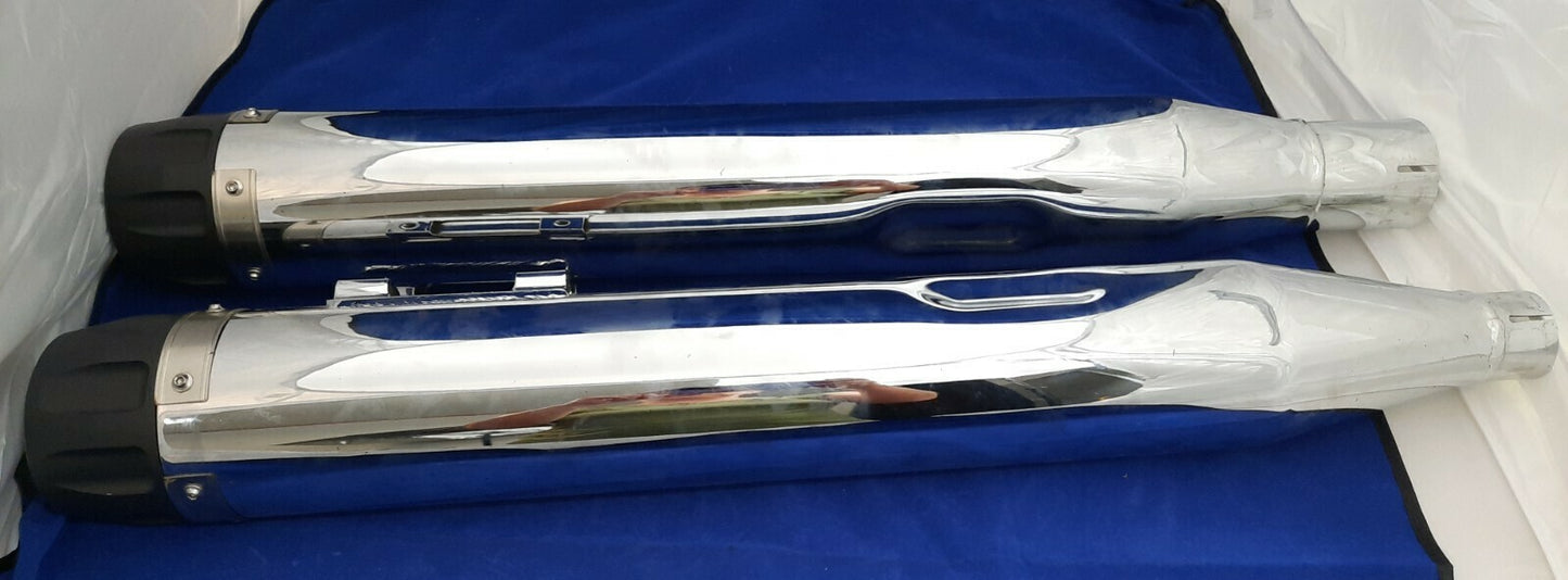 NEW Kuryakyn Crusher Chrome Maverick Mufflers 4" Slip On 1.75", 2.625"/ 4409971