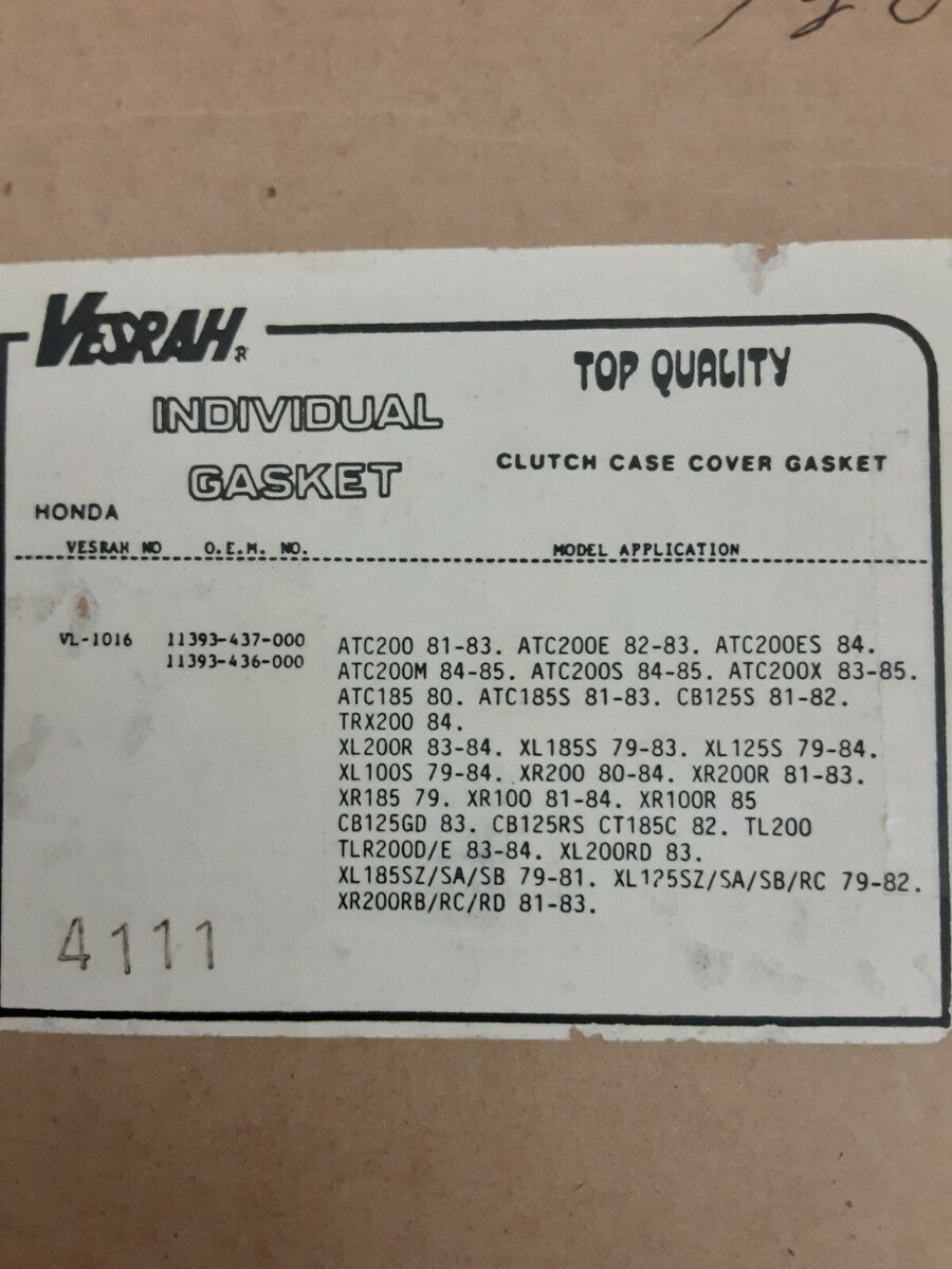 NEW VESRAH 11393-437-000 HONDA - GASKET, R. ( QTY 5) XL125 XL185S ATC185