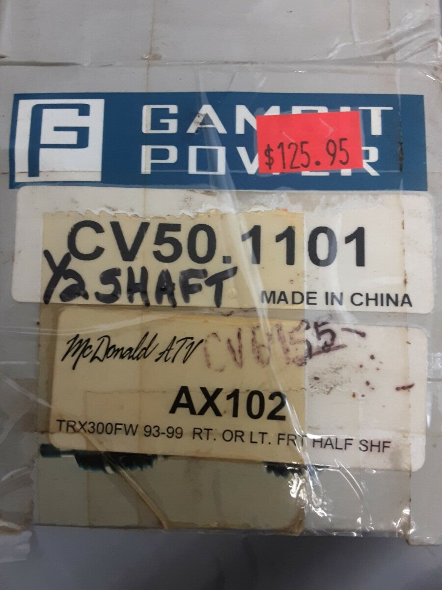 NEW GAMBIT POWER AX102 CV50.1101 TRZ300FW 93-99 RT. OR LT. FRT 1/2 SHAFT