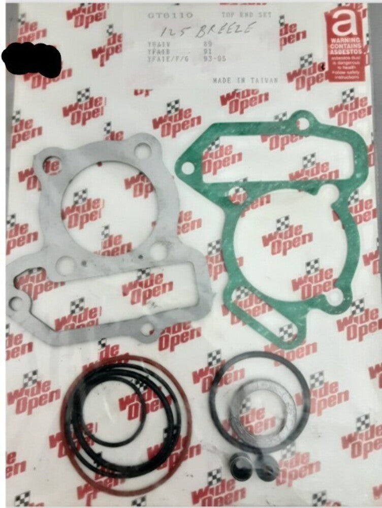 NEW WIDE OPEN GT6110 YAMAHA TOP END GASKET KIT BREEZE GRIZZLY YFA125 1989-95