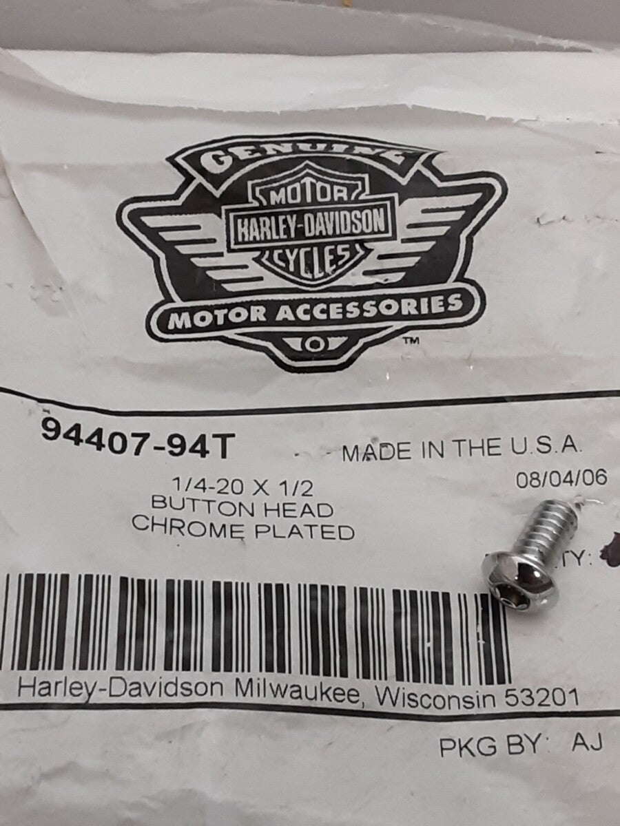 NEW GENUINE HARLEY DAVIDSON 94407-94T 1/4-20x1/2 TORX BUTTON HEAD SCREW