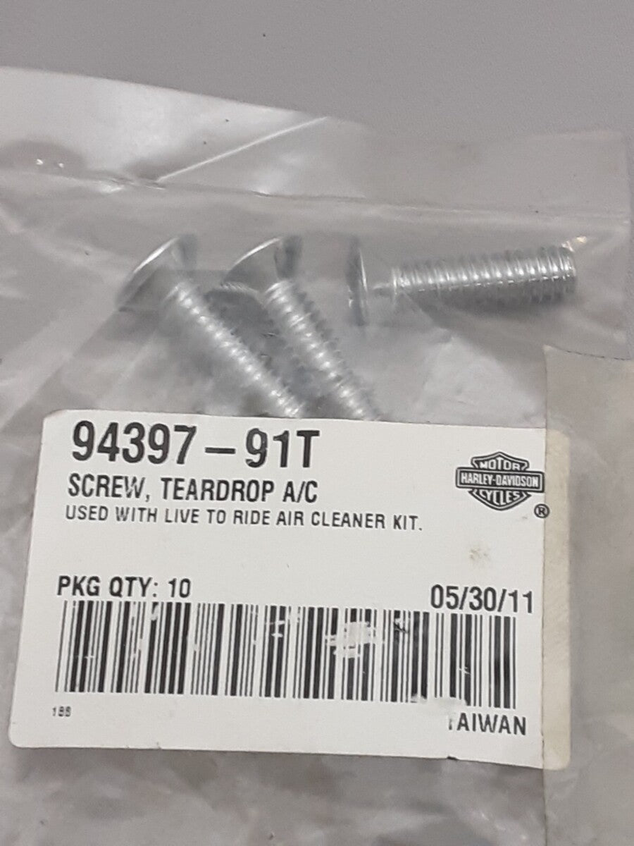 NEW GENUINE HARLEY DAVIDSON 94397-91T QTY3 1/4-20X1 Countersunk Air Cleane Screw