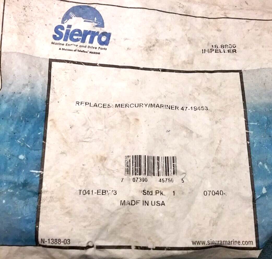 NEW SIERRA 18-8900 IMPELLER Mariner Outboard 50 60 40HP
