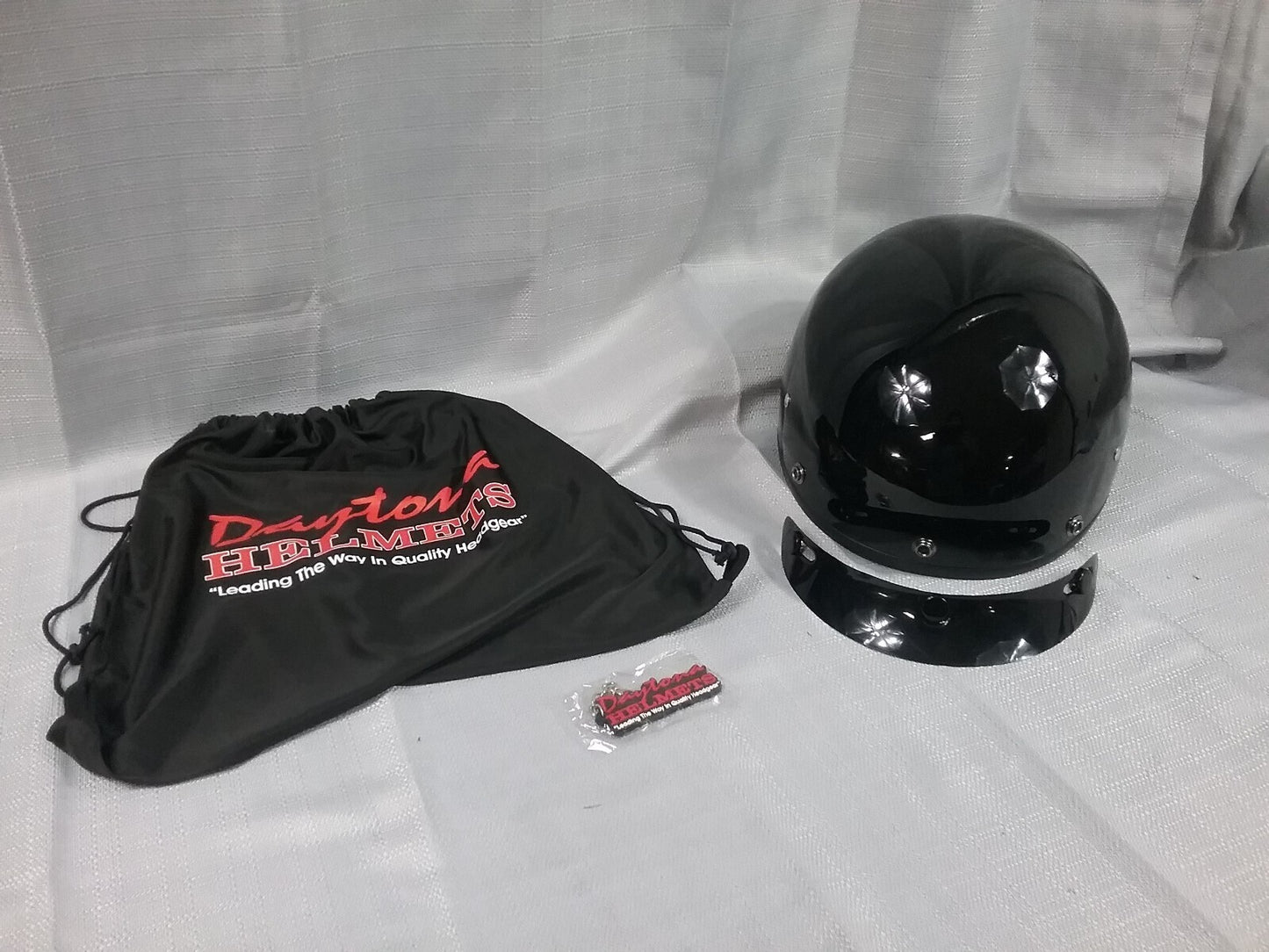 NEW DAYTONA HELMETS D1-A-M 1/2 SHELL HELMET HI-GLOSS BLACK D.O.T. APPROVED