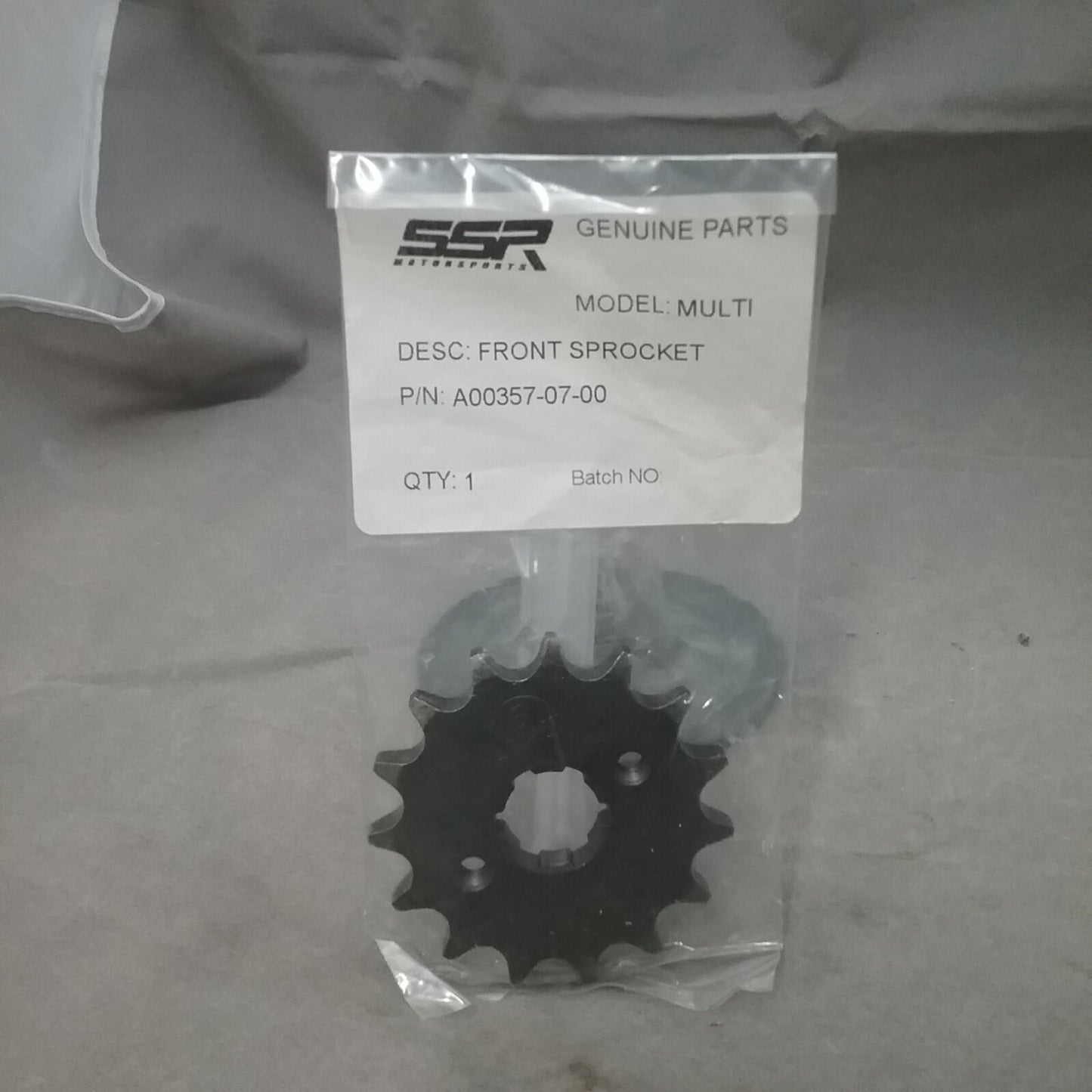 NEW SSR A00357-07-00 FRONT SPROCKET 15 TEETH FITS VARIOUS SSR MODELS