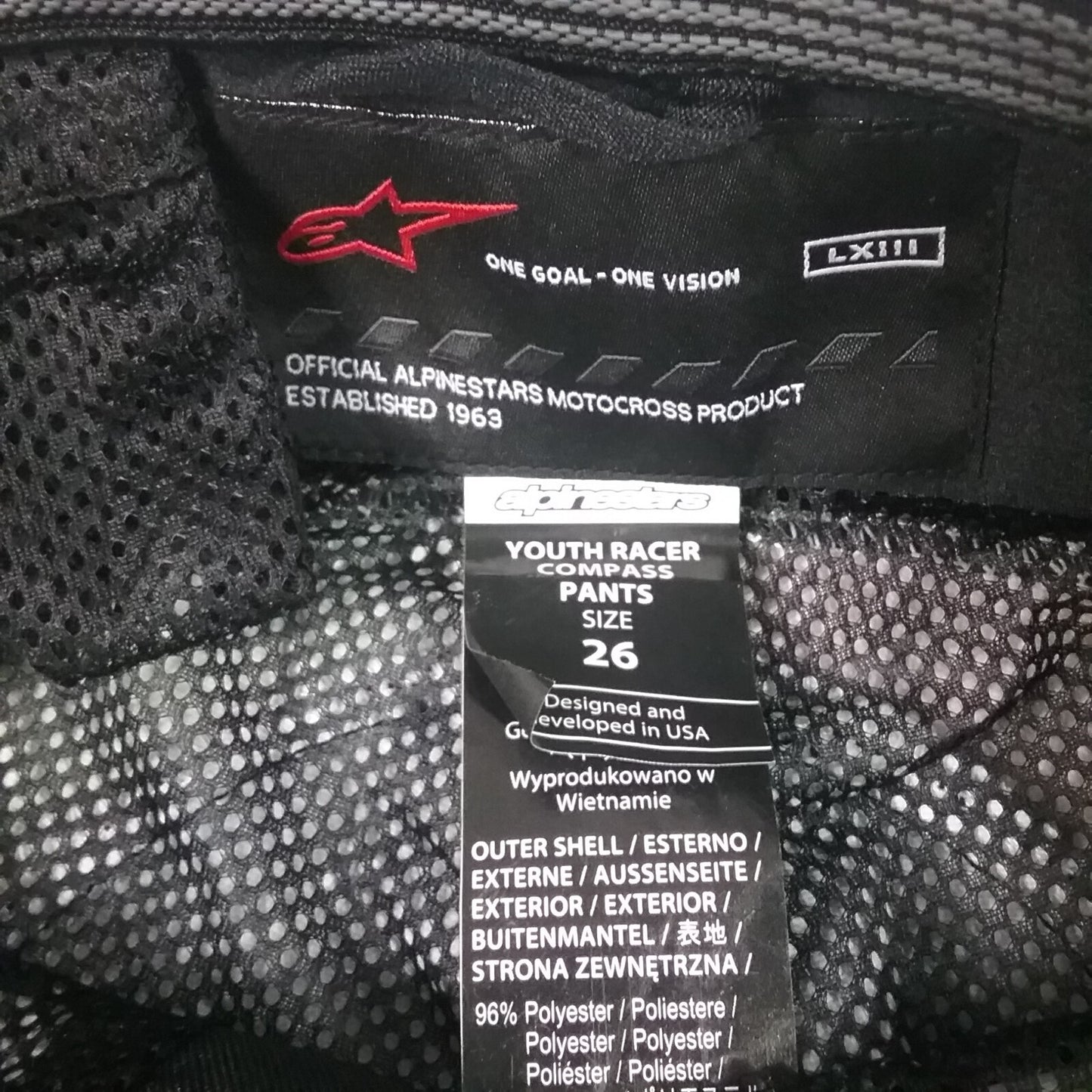 NEW ALPINESTARS 482-975826 RIDING PANTS PINK BLACK AND GREEN YOUTH SIZE 26