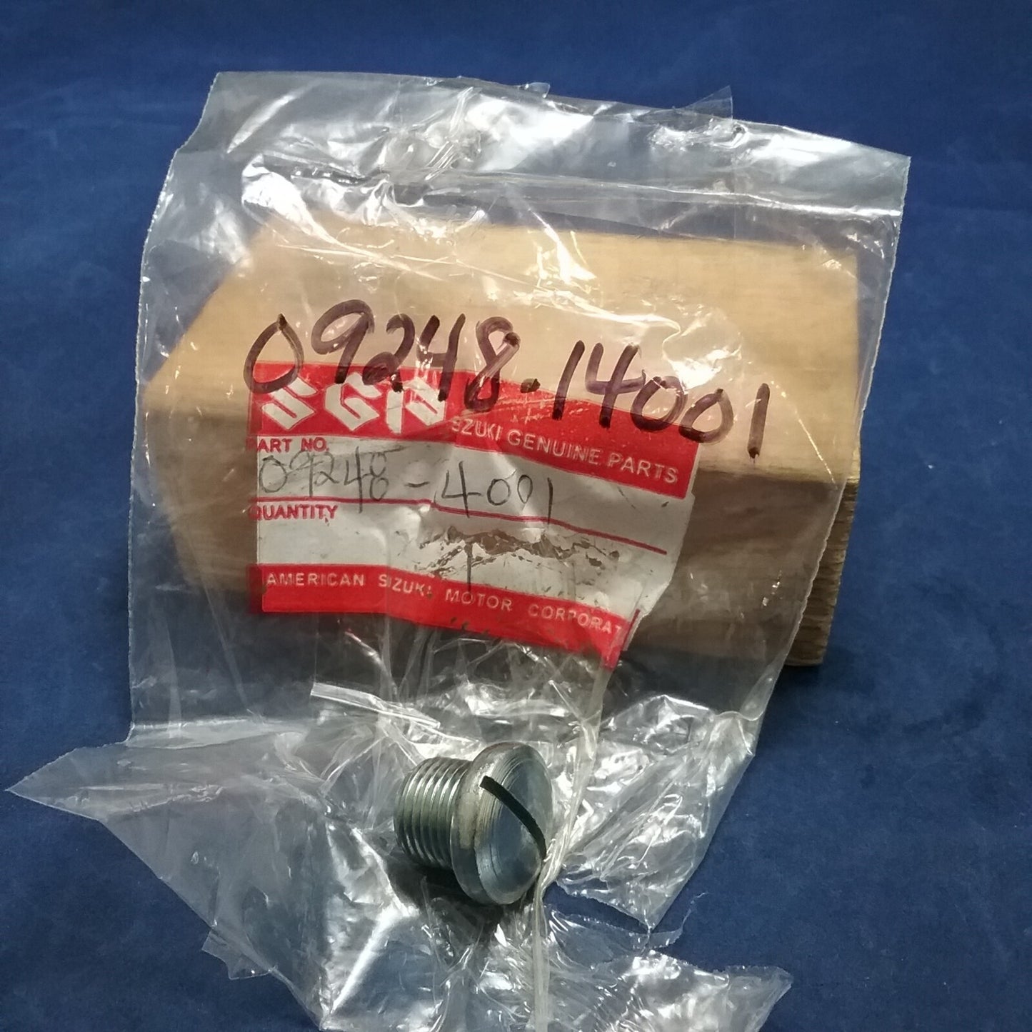 NEW GENUINE SUZUKI 09248-14001 PLUG, OIL FILLER, CRANKCASE COVER