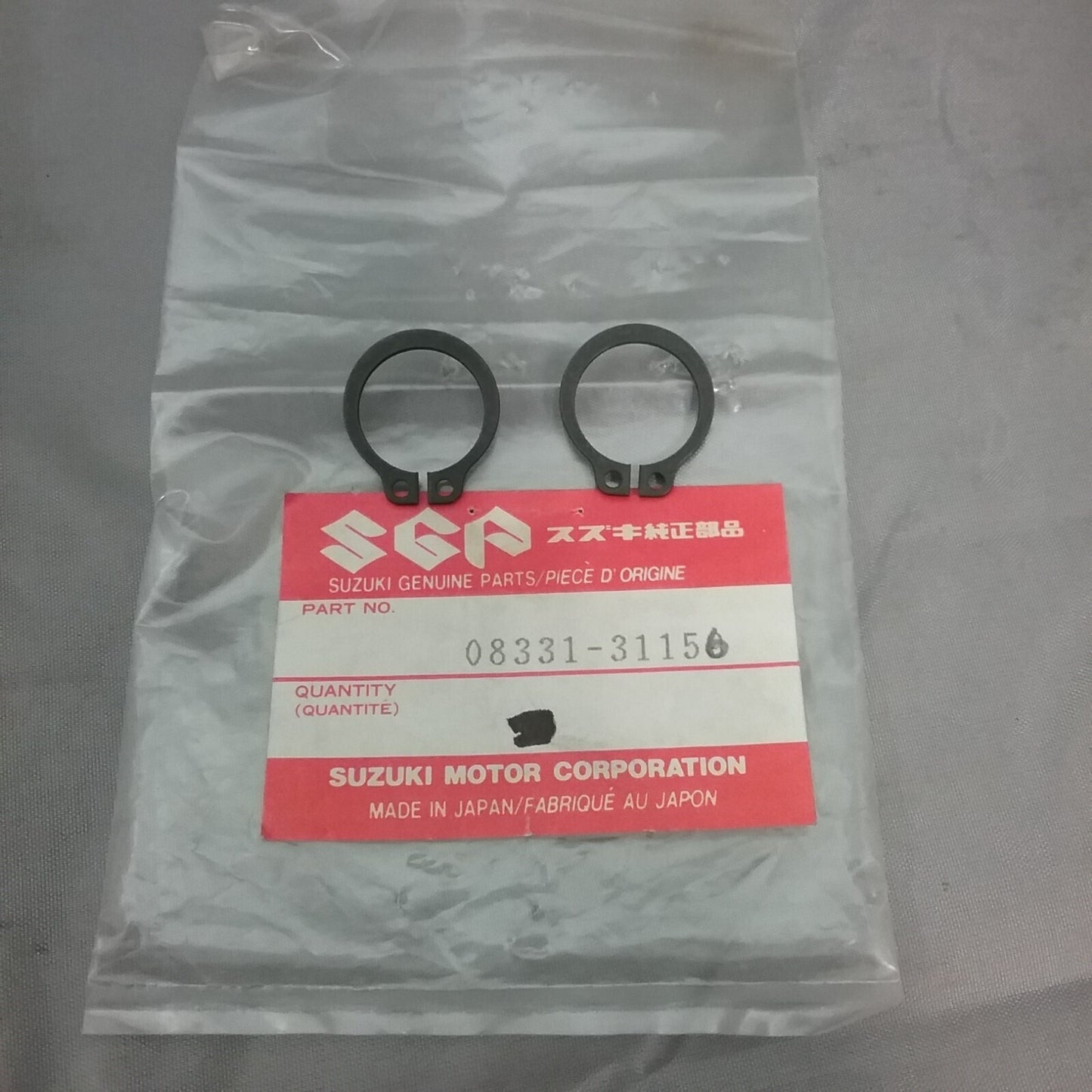 QTY 2 NEW GENUINE SUZUKI 08331-31156 CIRCLIP, KICK STARTER LEVER 50 M15 M15D M12