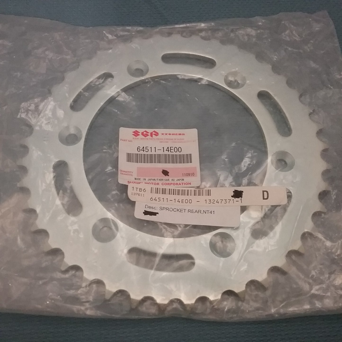 NEW GENIUNE SUZUKI 64511-14E00 SPROCKET, REAR NT:41 1996-2021
