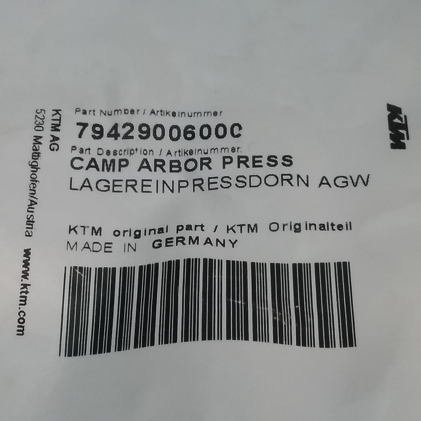 NEW KTM 79429006000 CAMP ARBOR PRESS