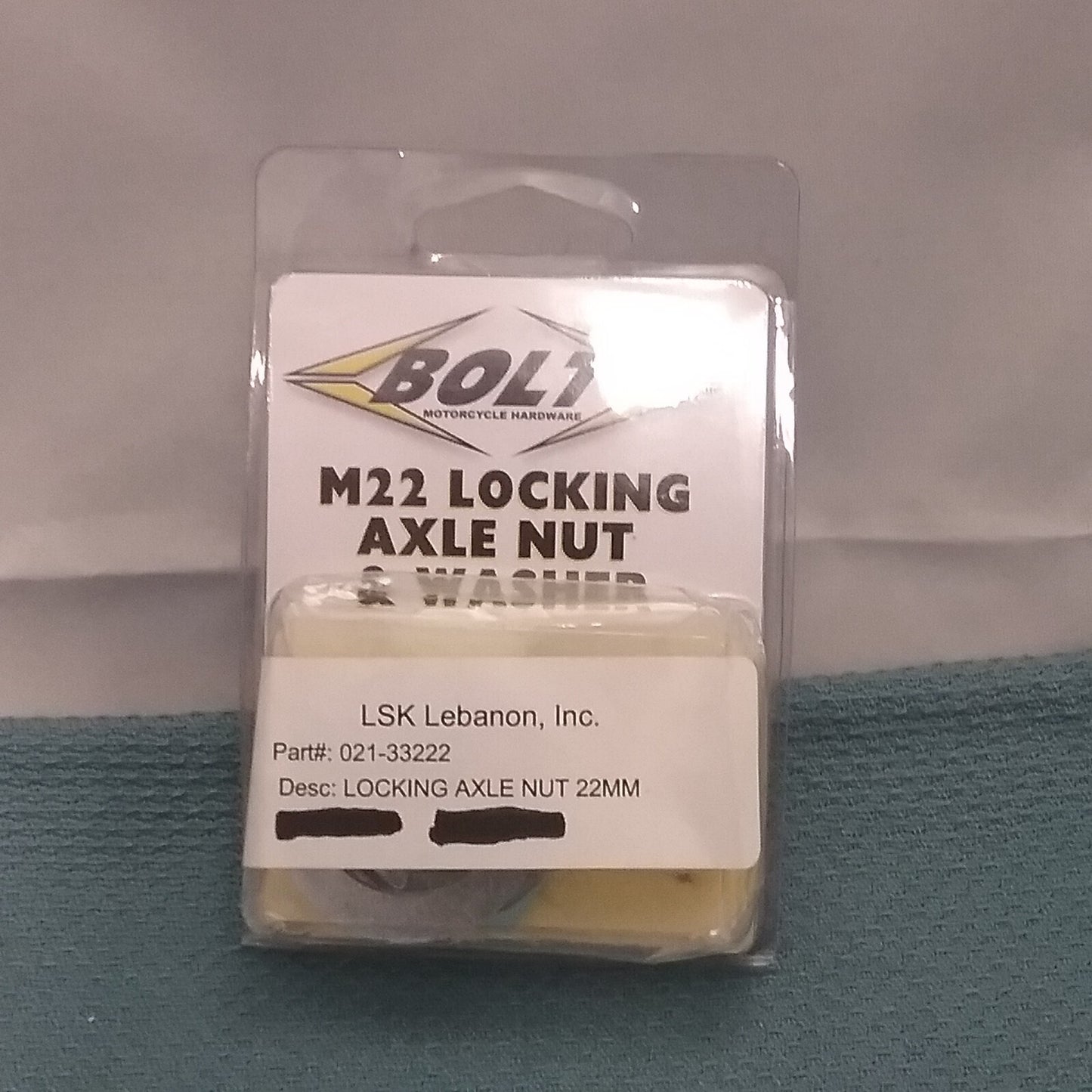 NEW GENUINE BOLT MOTORCYLCLE HARDWARE 021-33222 BOLT NEW LOCKING AXLE NUT