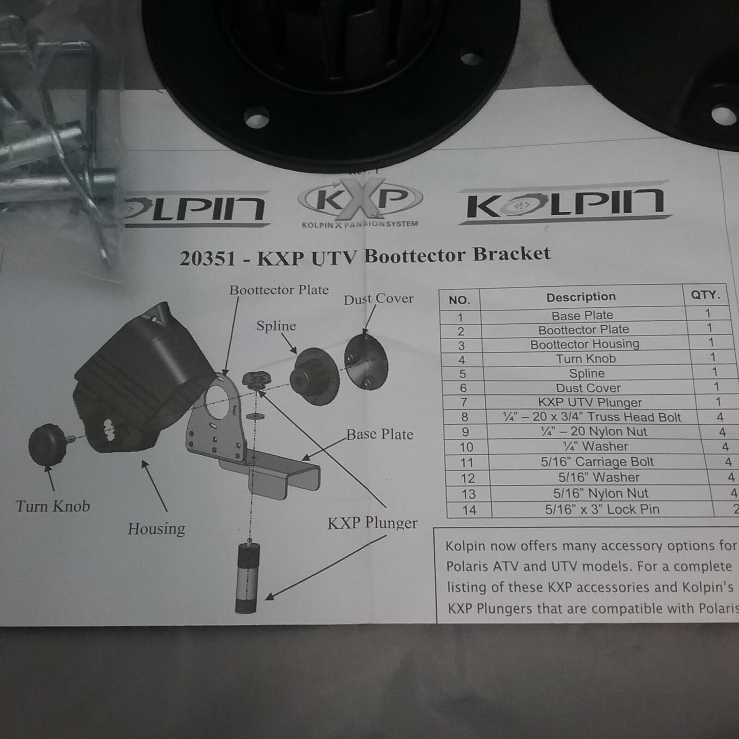 NEW KOLPIN 20351-KXP UTV BOOTTECTOR BRACKET POLARIS RANGER
