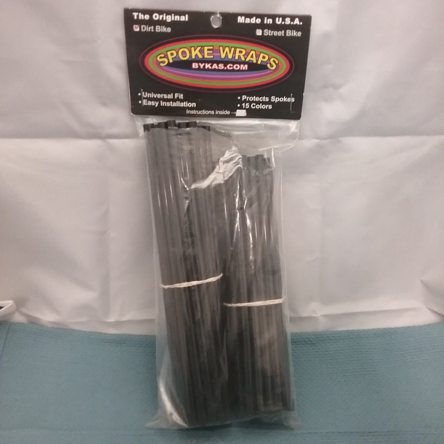 NEW GENUINE BYKAS 800-2000BK SPOKE WRAPS BLACK 74PK 21CM 18CM