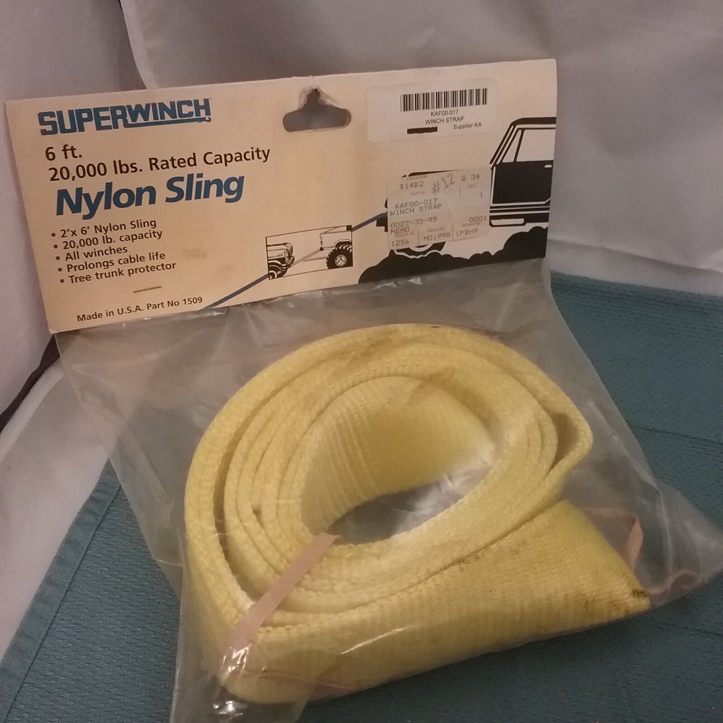 NEW GENUINE SUPERWINCH KAF00-017 SUPERWINCH TREE SAVER, 2”X6′ 20,000 LB.