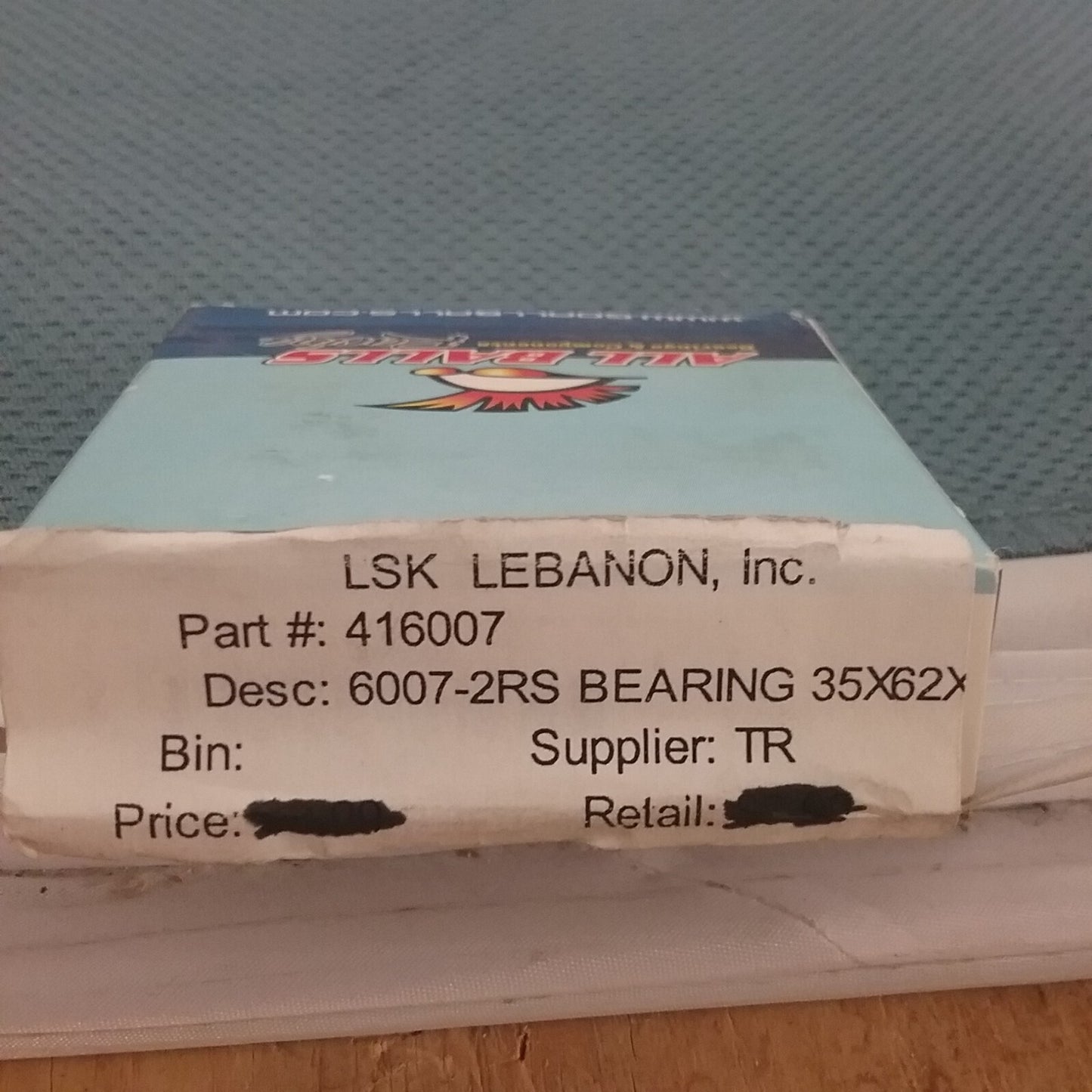 NEW GENUINE ALL BALLS RACING 6007-2RS BALL BEARING 35X62X14
