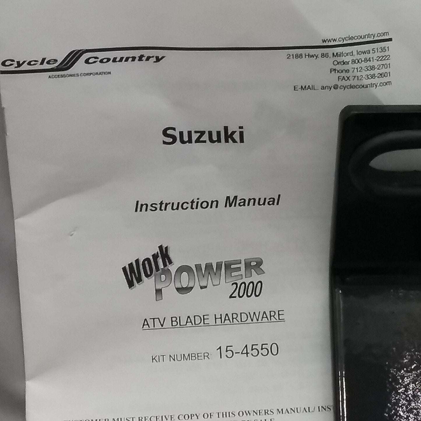 NEW CYCLE COUNTRY 15-4550 Mid Frame Plow Mount Suzuki Eiger, Vinson