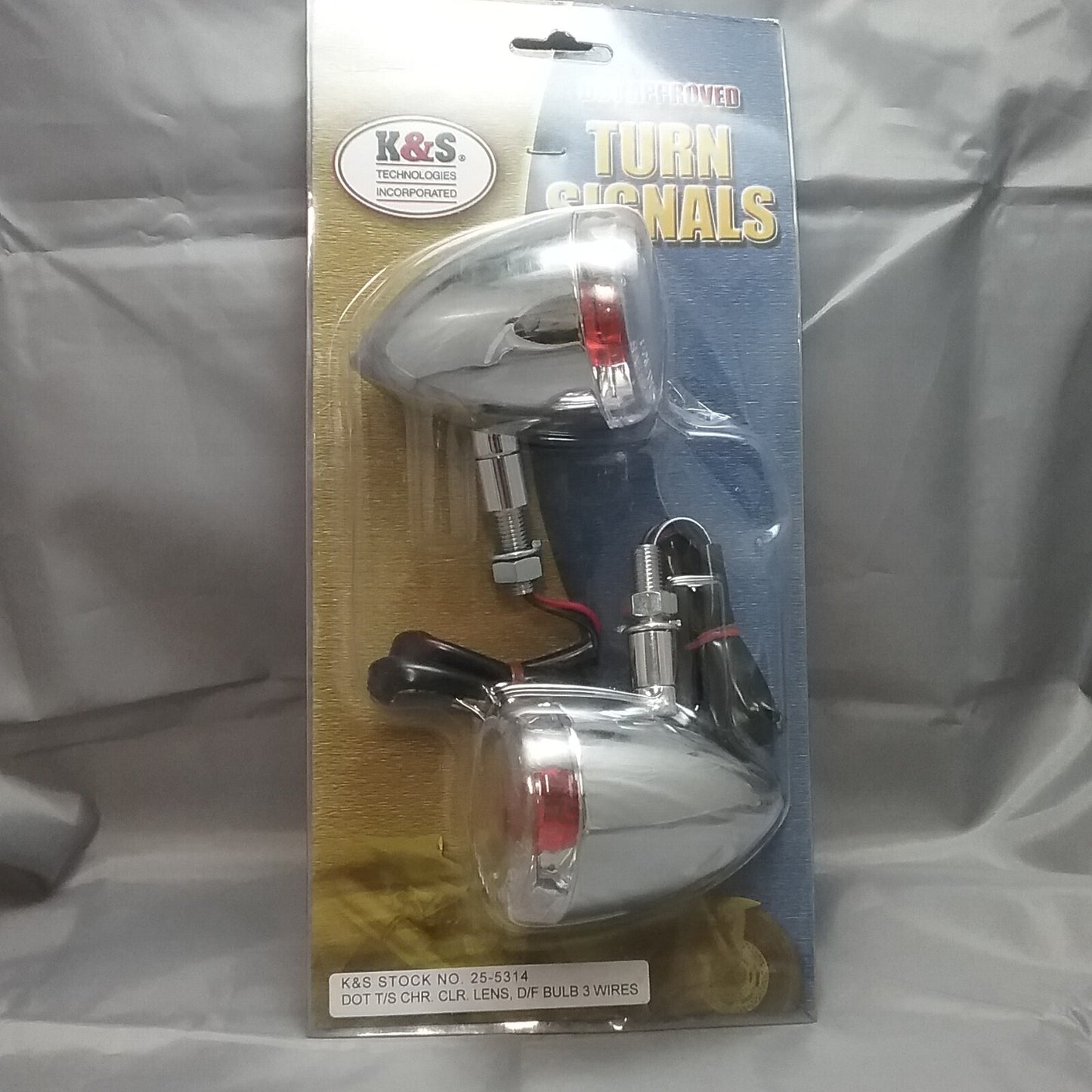 NEW K&S TECHNOLOGIES 25-5314 INCANDESCENT MARKER LIGHTS, 3-WIRE CHROME/CLEAR