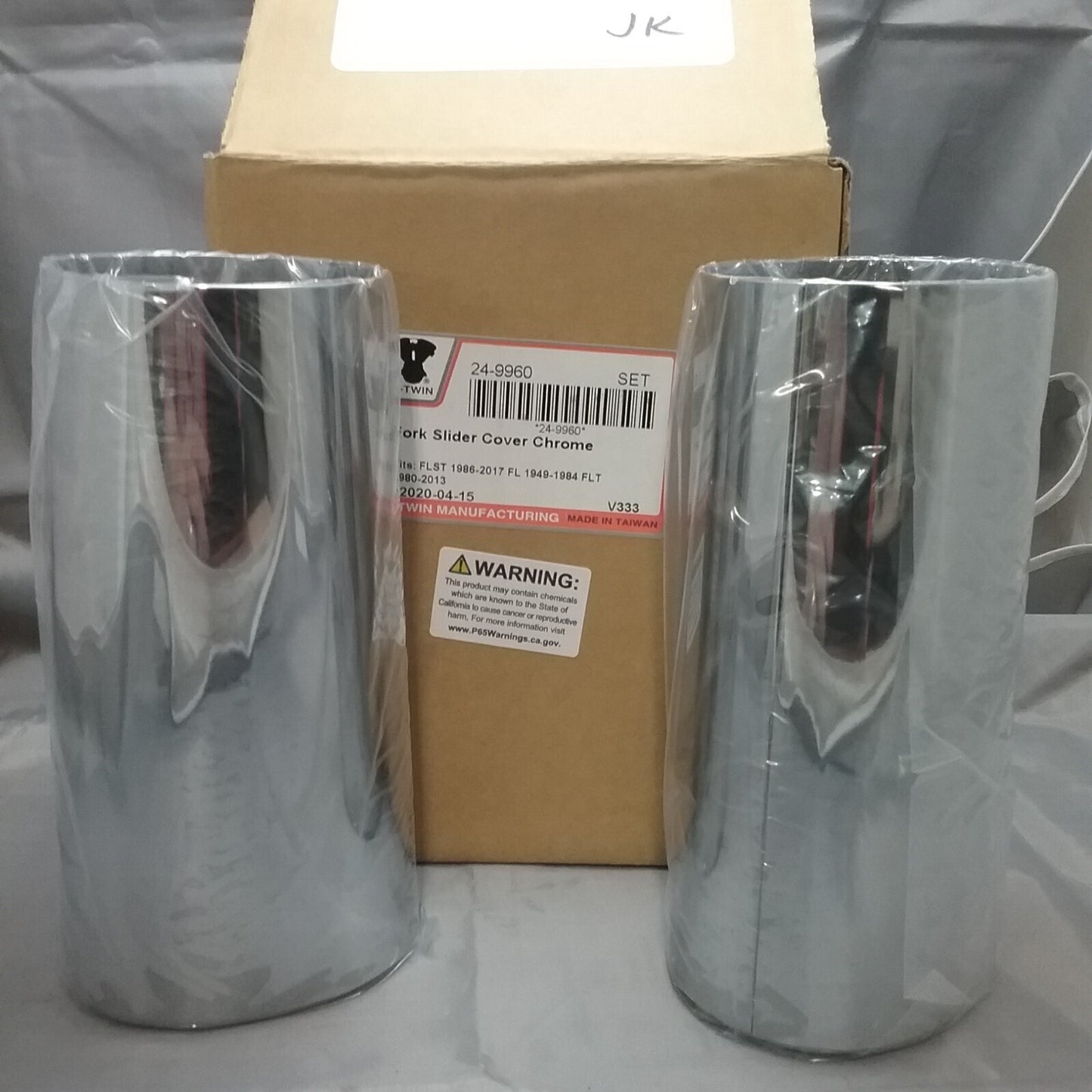 NEW V-TWIN 24-9960 FORK SLIDER COVER CHROME