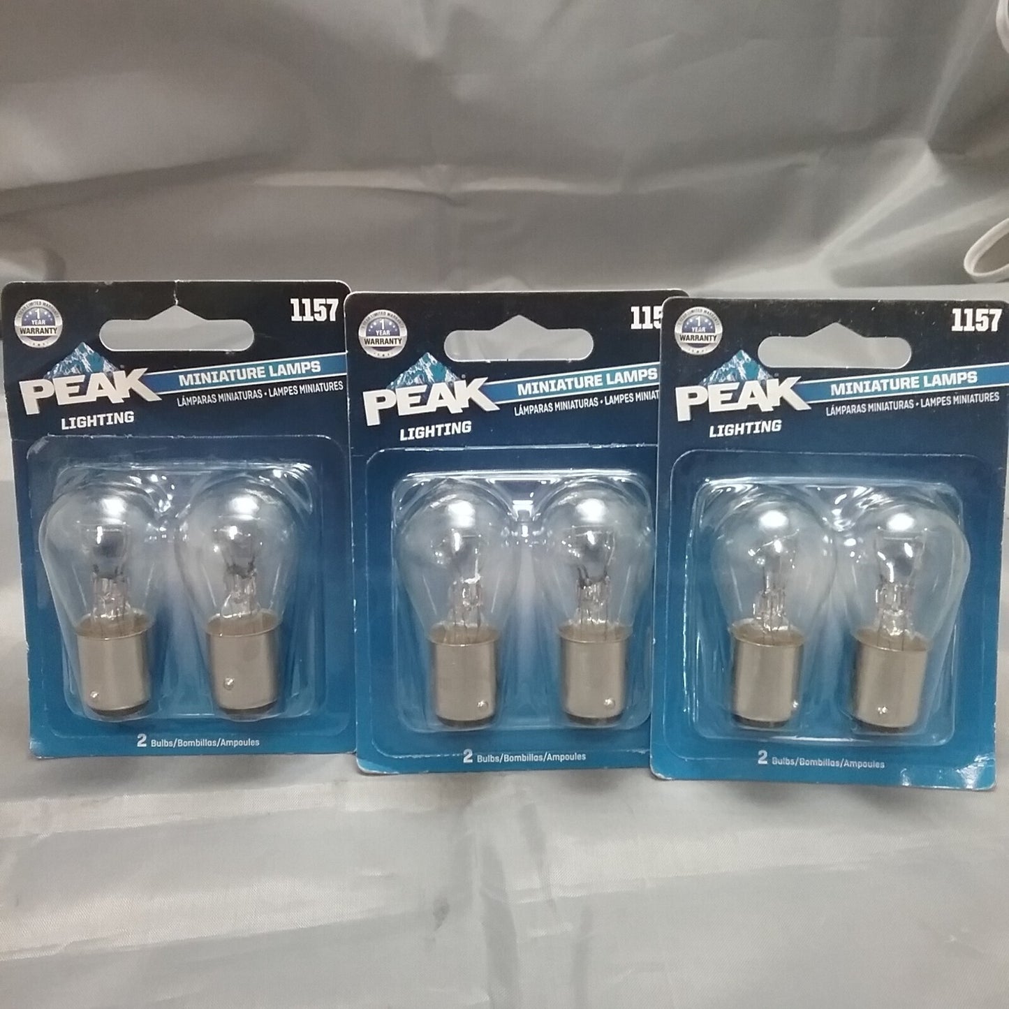 QTY 6 NEW PEAK LIGHTING 1157 CLEAR MINIATURE LAMPS