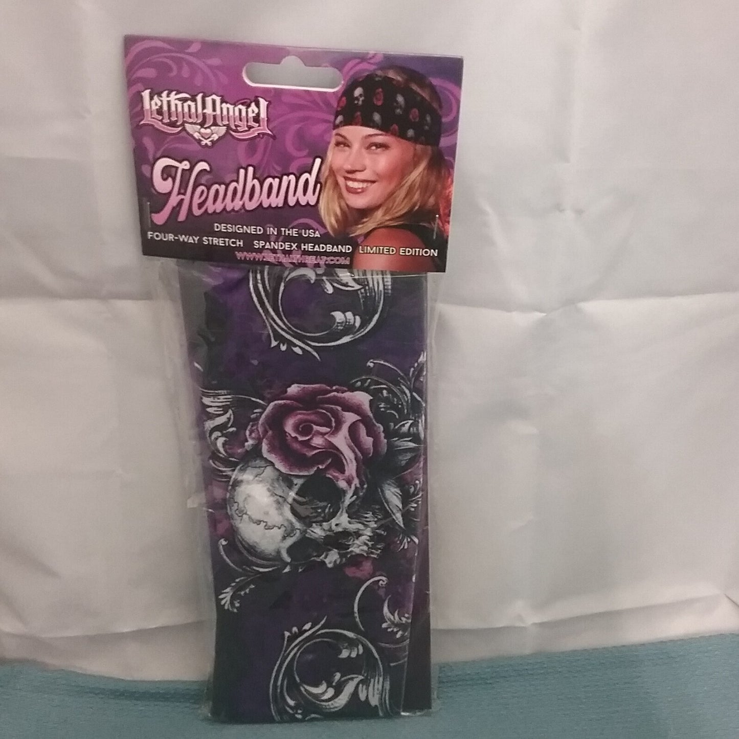 NEW GENUINE LETHAL ANGEL 2504-0489 FLORAL SKULL HEADBAND