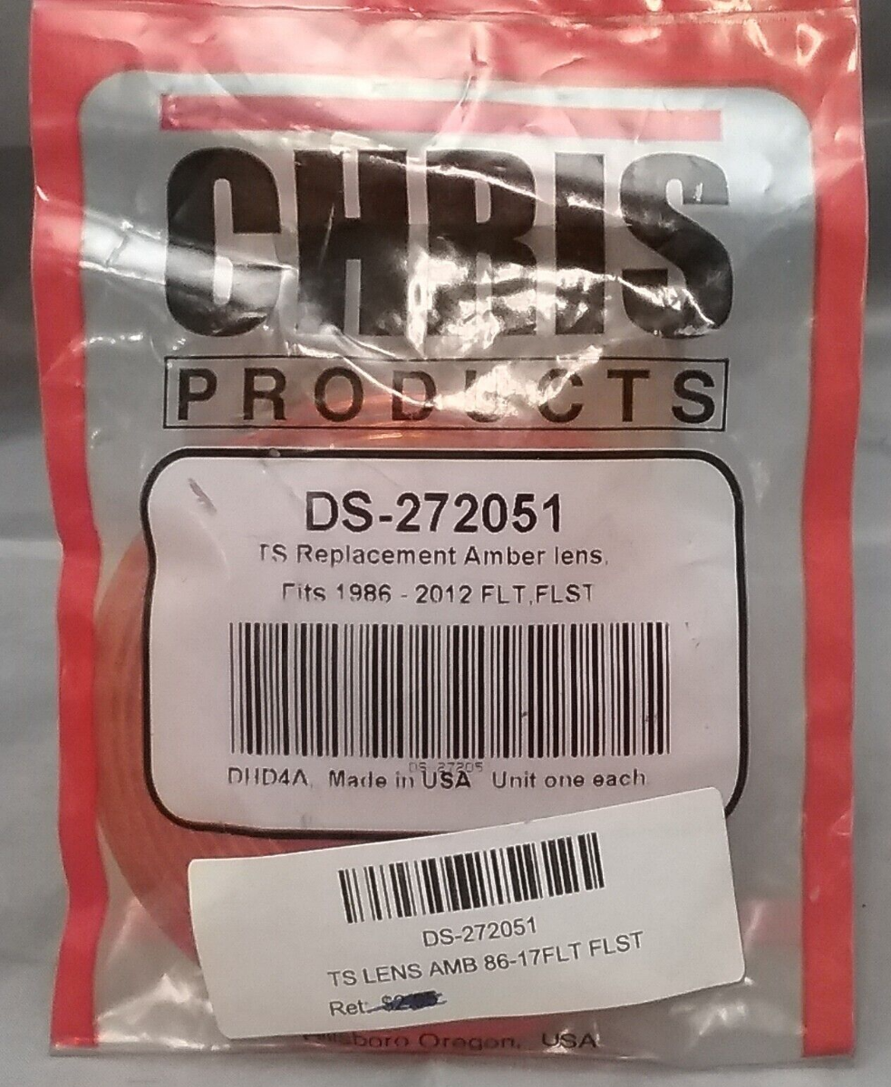NEW CHRIS PRODUCTS DS-272051 REPLACEMENT TURN SIGNAL LENS, AMBER