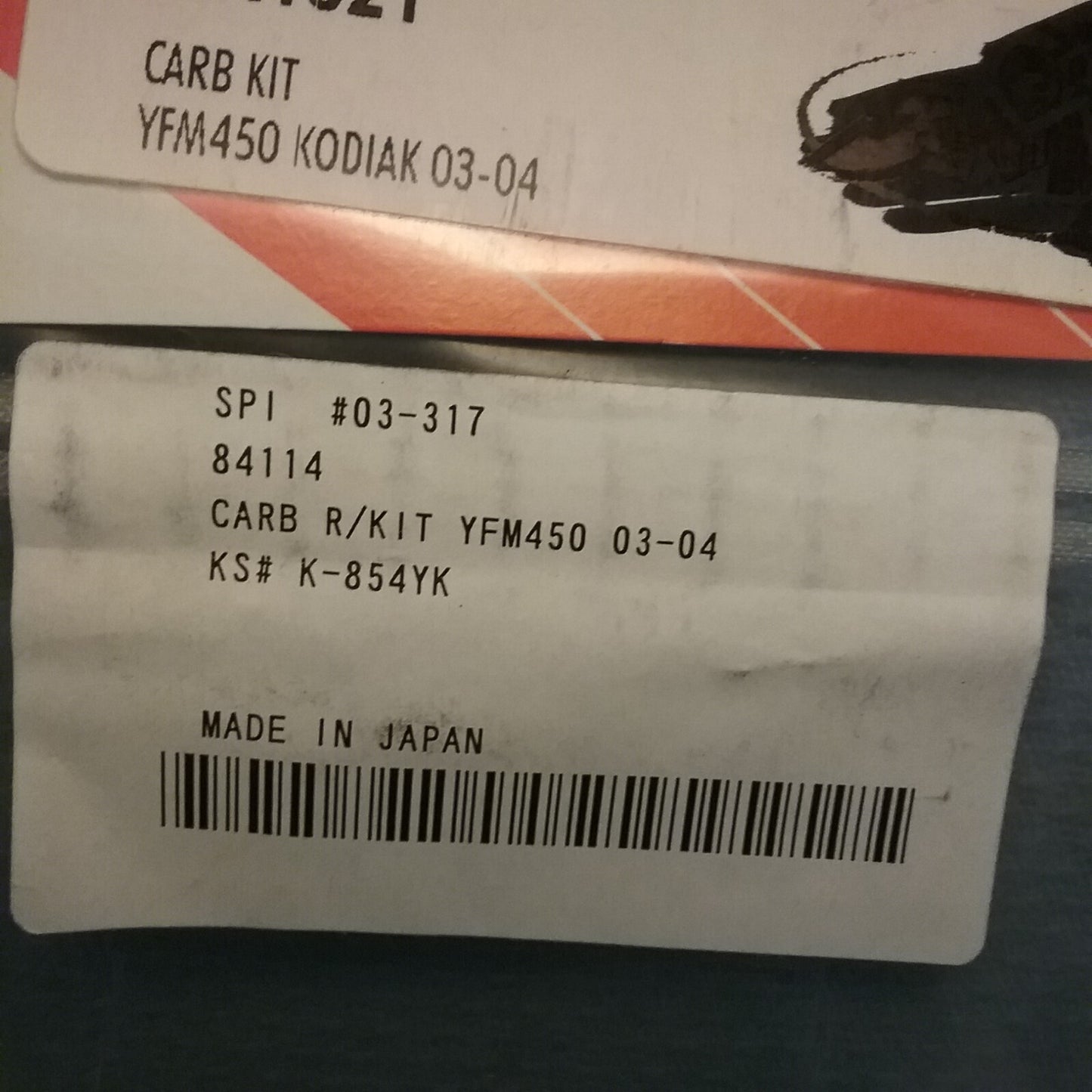 NEW SHINDY 03-317 CARB REPAIR KIT YAMAHA YFM450F 4x4 03-06, YFM450FX 4X4 2006