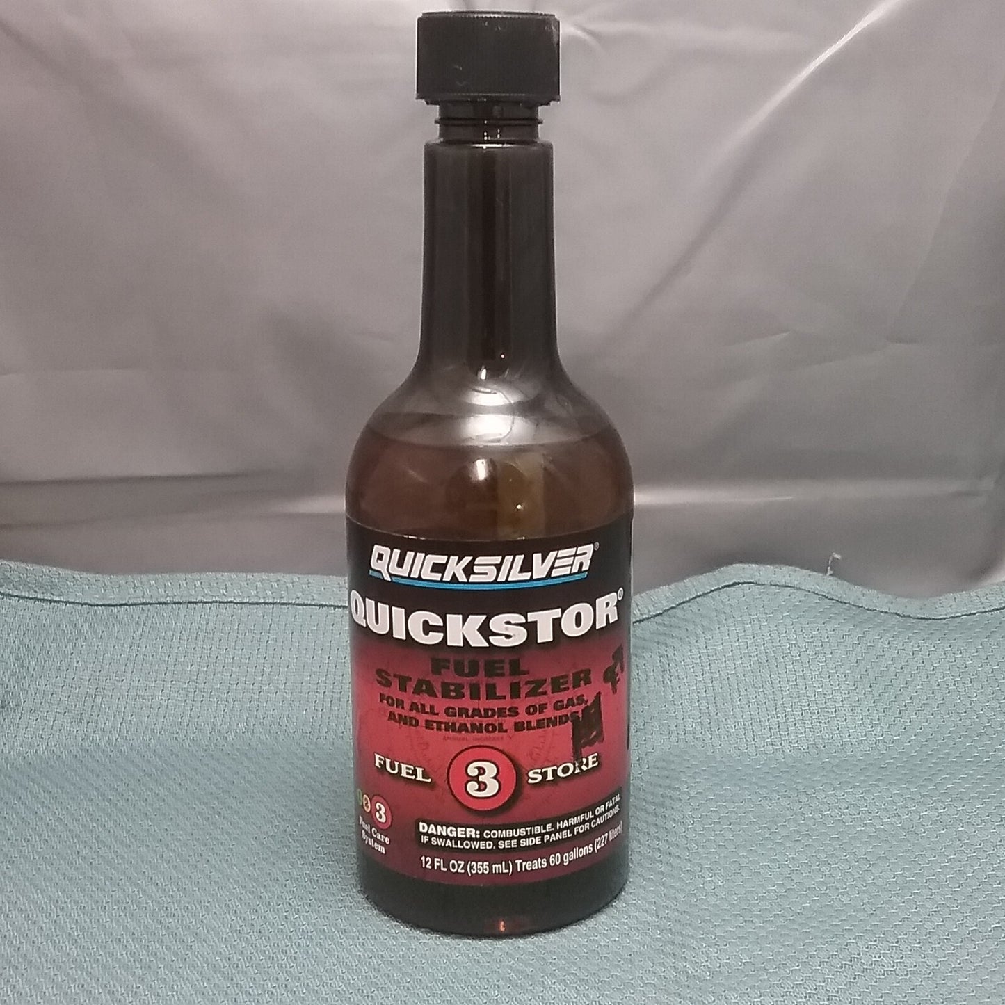 NEW QUICKSILVER 8M0047922 QUICKSTOR FUEL STABILIZER 12OZ.
