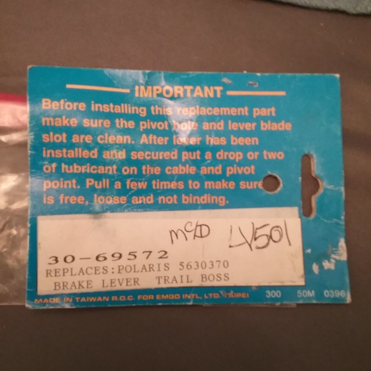 NEW EMGO 30-69572 LEVER, BRAKE POLARIS 5630370 Trail Boss 1990-1991