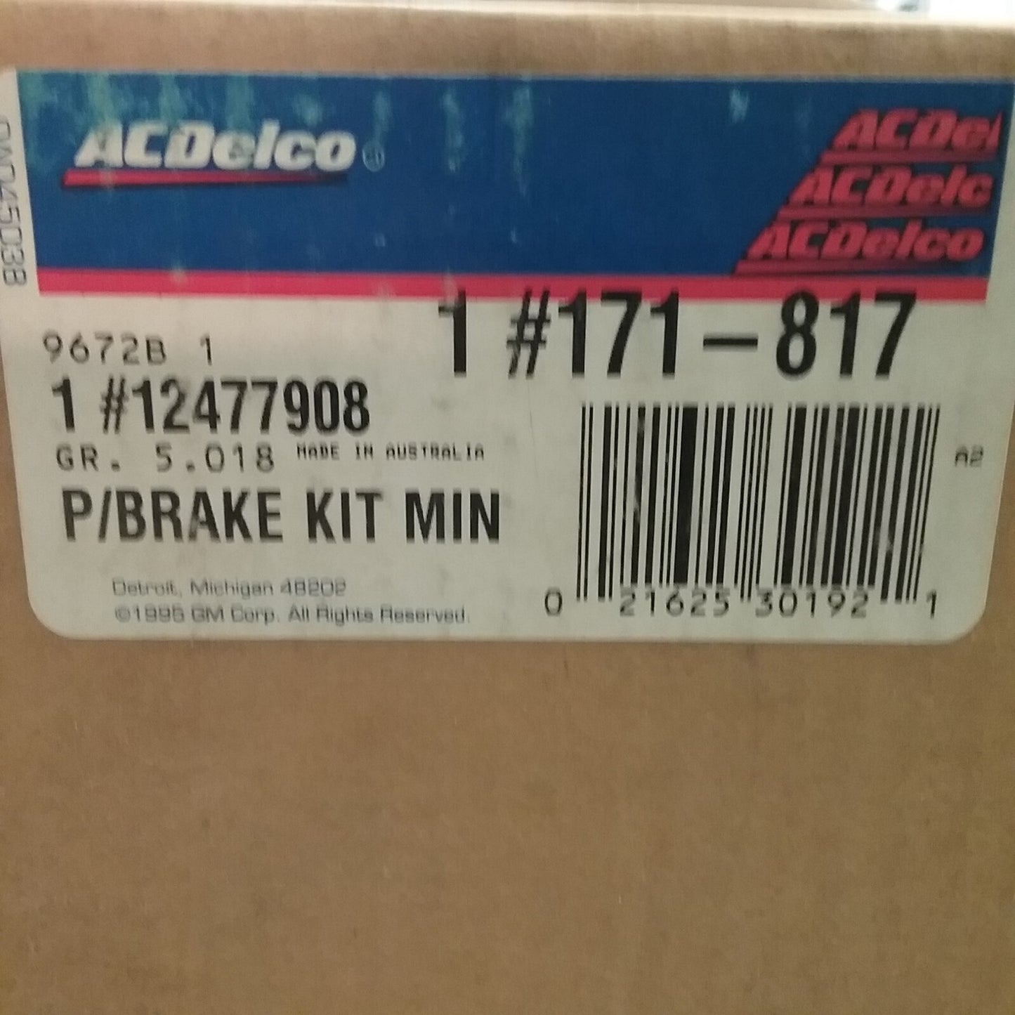 NEW ACDELCO 171-817 Parking Brake Shoe Lining Kit GM 12477908