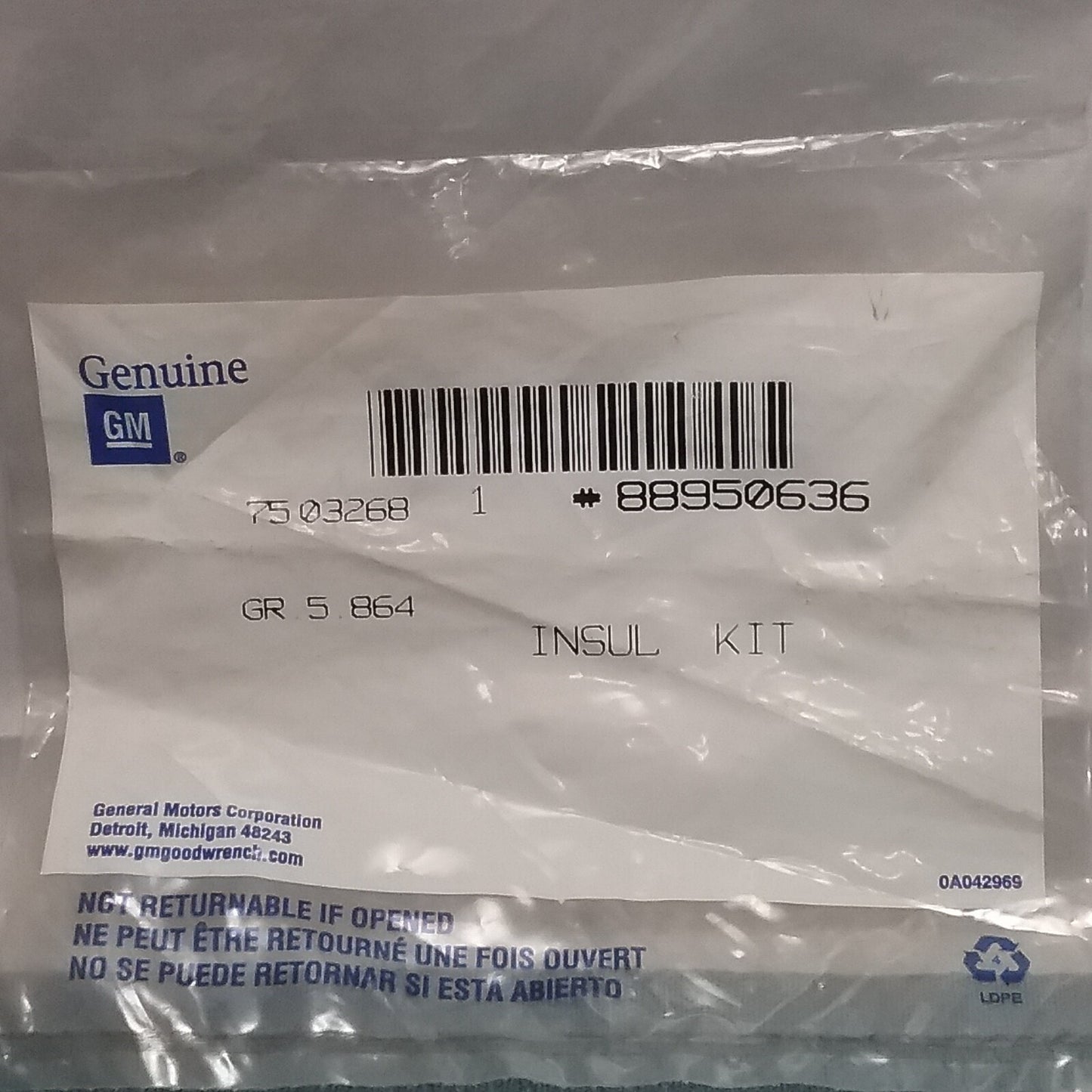 QTY 10 NEW GENUINE GM 88950636 INSULATOR KIT