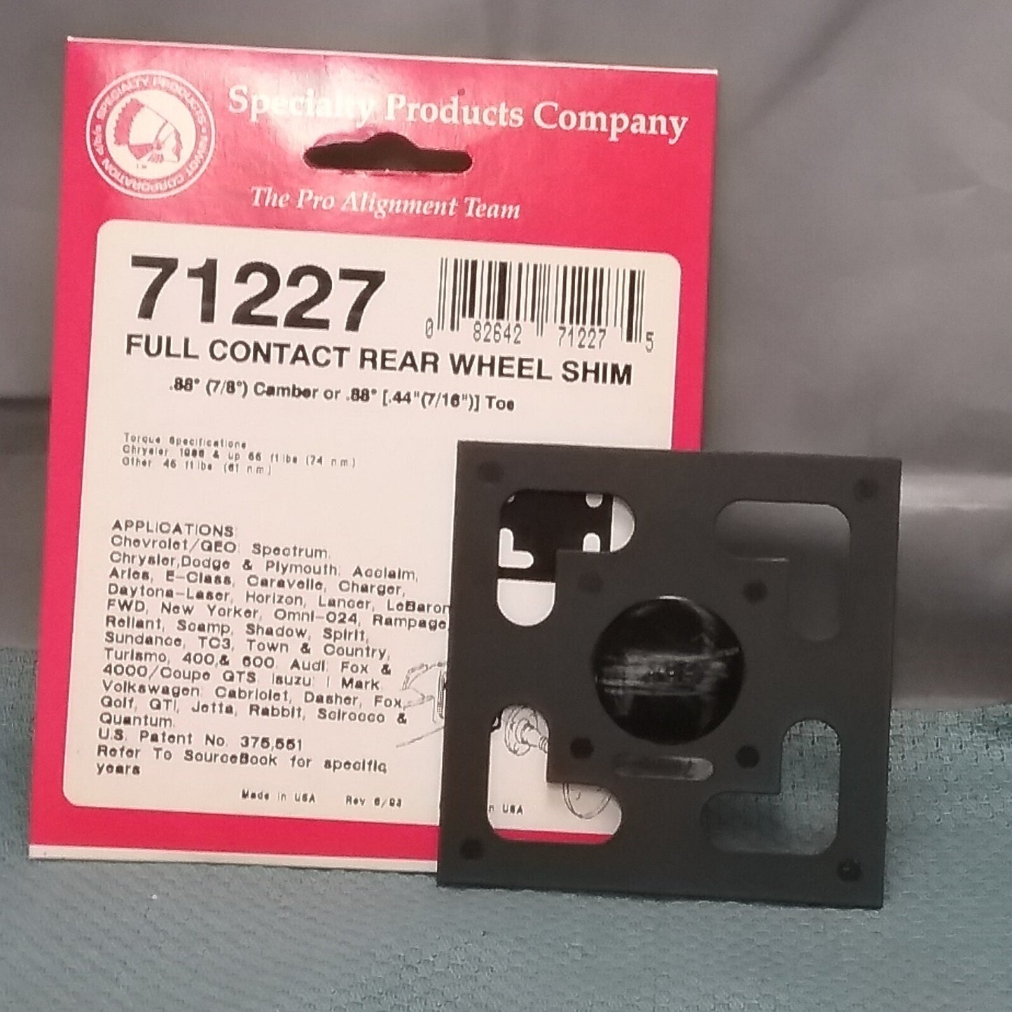 NEW SPC 71227 FULL CONTACT REAR WHEEL ALIGNMENT SHIM CAMBER 7/8"/TOE 7/16"