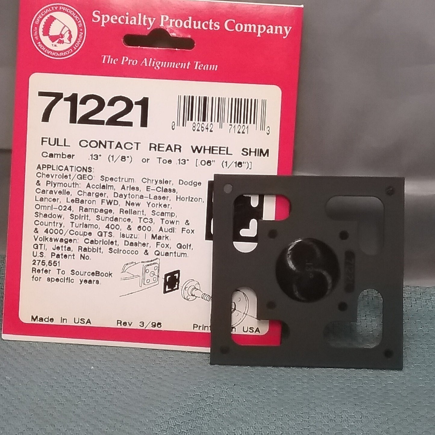 NEW SPC 71221 FULL CONTACT REAR WHEEL SHIM CAMBER 1/8"