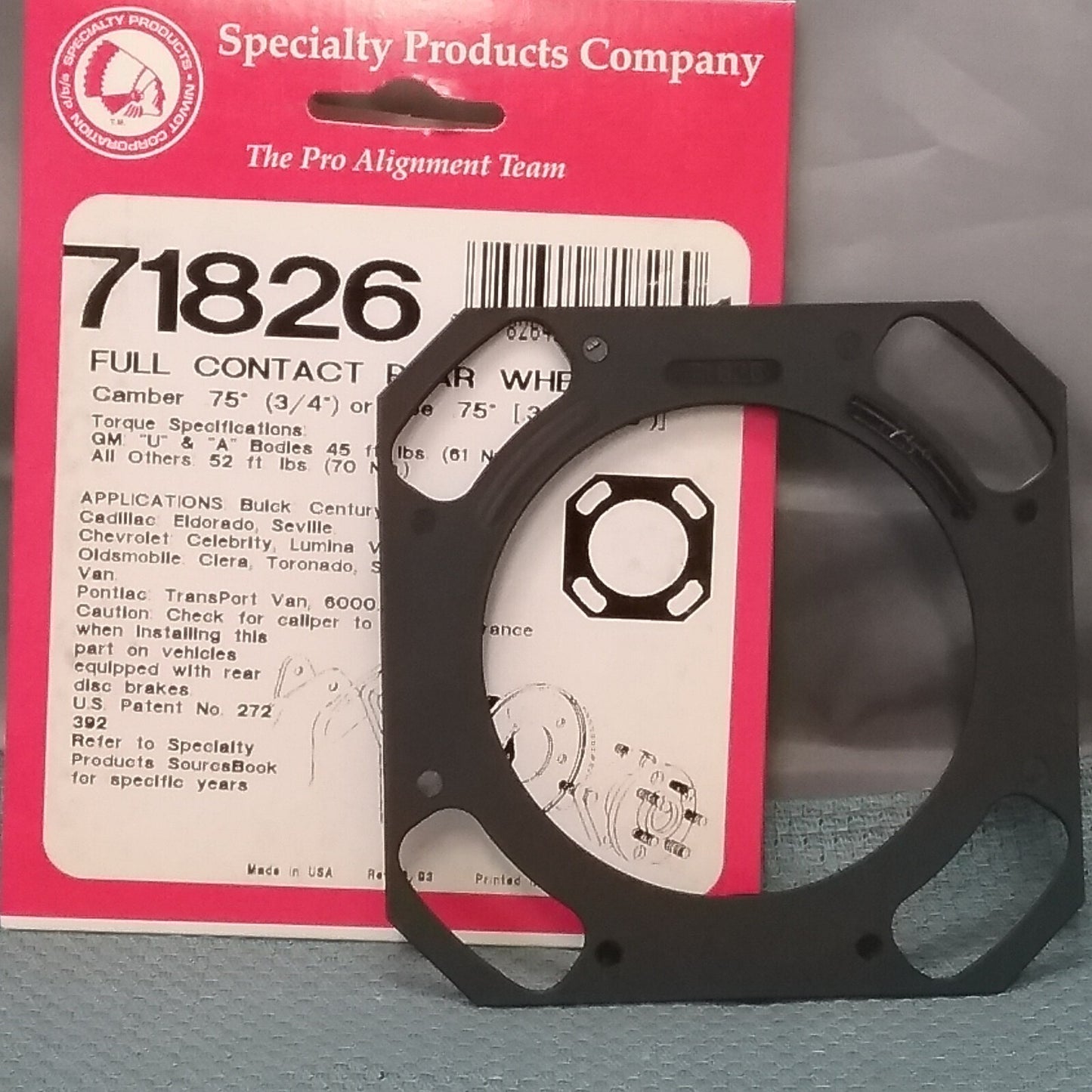 NEW SPC 71826 FULL CONTACT REAR WHEEL ALIGNMENT SHIM CAMBER 3/4"/TOE 3/8"