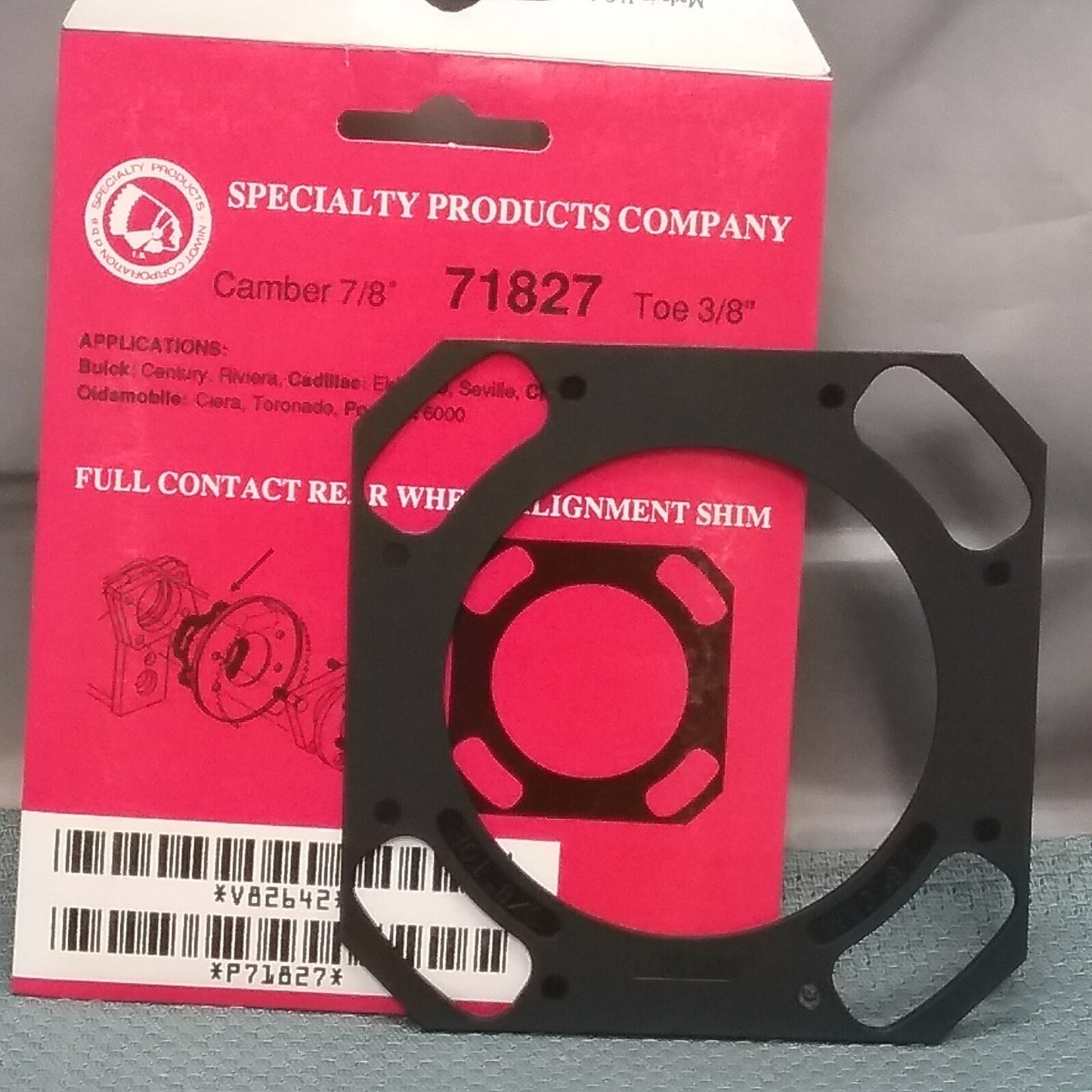 NEW SPC 71827 FULL CONTACT REAR WHEEL ALIGNMENT SHIM CAMBER 7/8"/TOE 3/8"