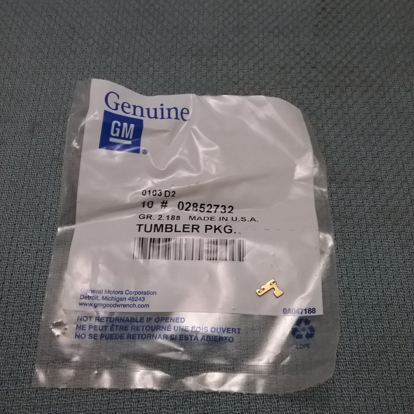 NEW GENUINE GM 26019401 Tumbler, Ignition Locking CYL #1