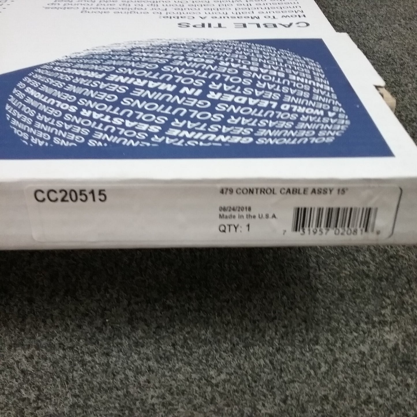 NEW SEASTAR SOLUTIONS CC20515 Control Cable Assembly, 479 Series, 15'