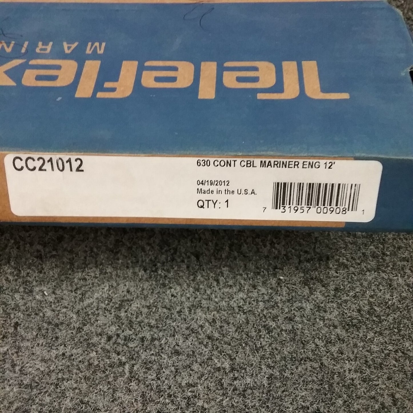 NEW TELEFLEX CC21012 Control Cable, 630 Mariner Series, 15'