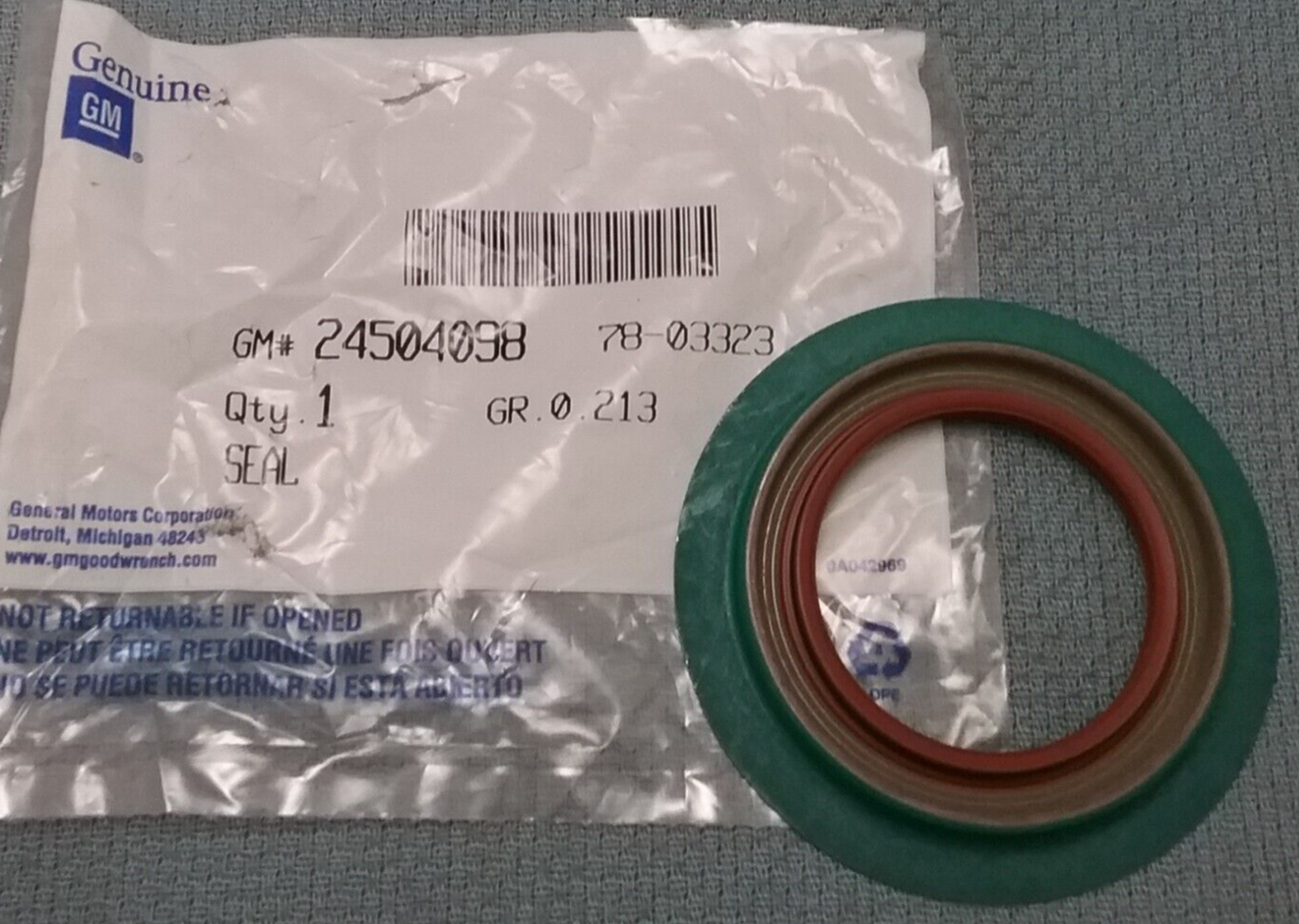 NEW GENUINE GM 24504098 SEAL, CRANKSHAFT FRONT OIL 4.2 x 4.2 x 0.6 inches