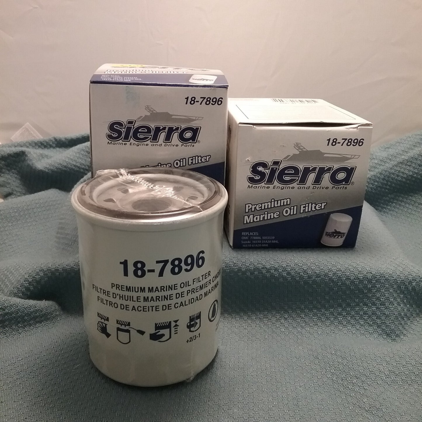 QTY 2, NEW SIERRA 18-7896 Marine Oil Filter
