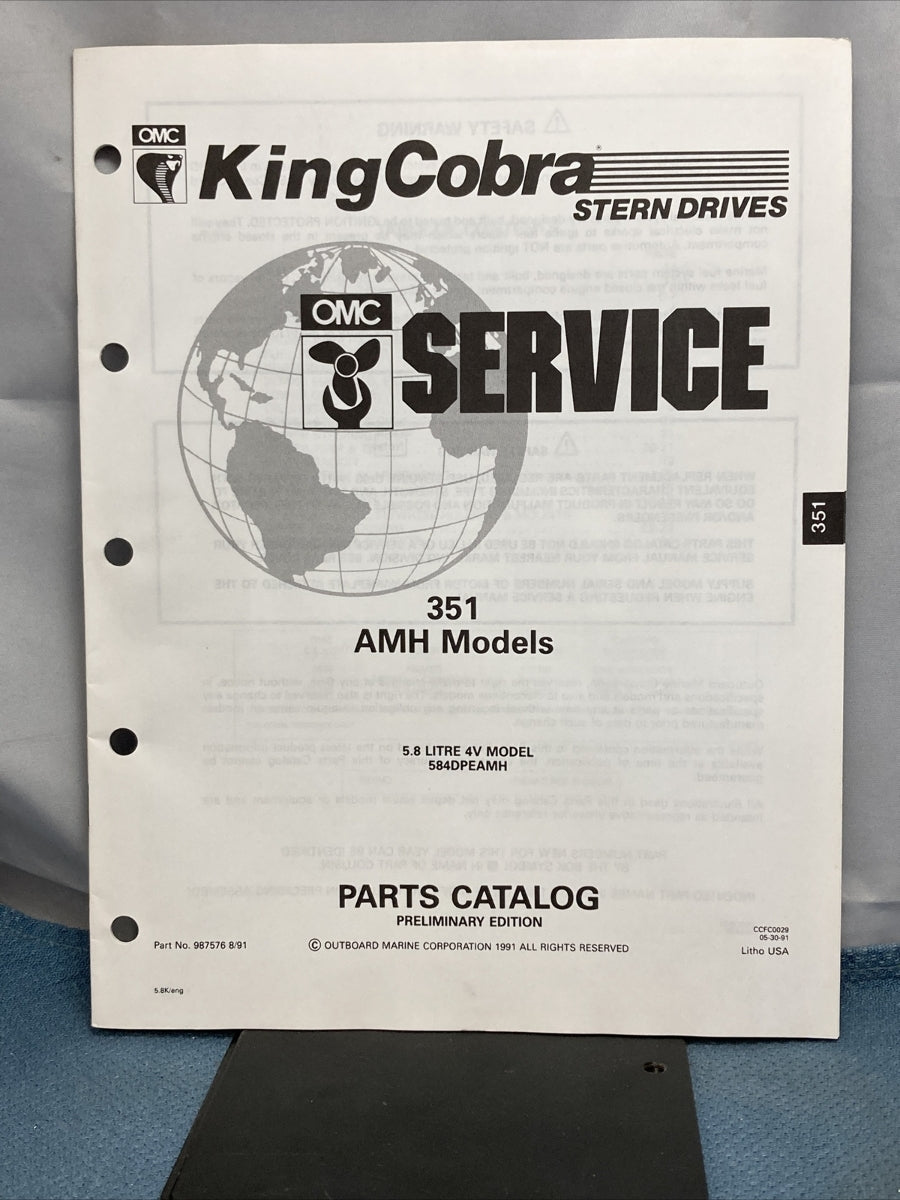 OMC 987476-987483, 987576 COBRA STERN DRIVES PARTS CATALOGS