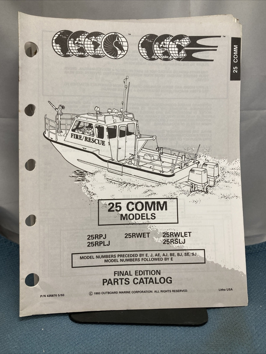 OMC JOHNSON EVINRUDE 115393, 116014, 175681, 435859-435892 PARTS CATALOGS